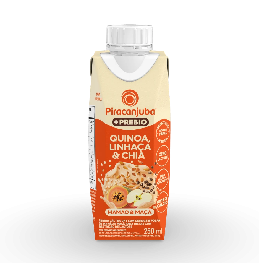Bebida com Cereais + Prebio Mamão & Maçã 250ml - Piracanjuba