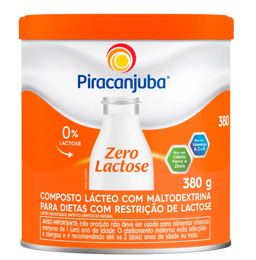 Composto Lácteo Zero Lactose 380g - Piracanjuba