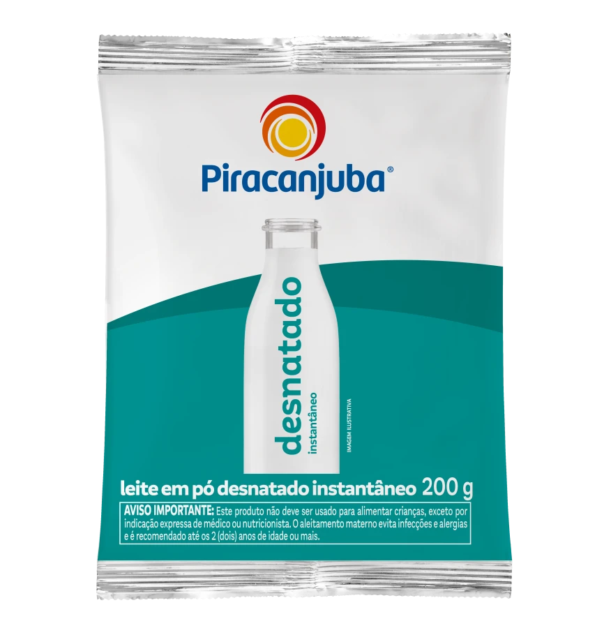 Leite em Pó Desnatado Instantâneo 200g - Piracanjuba