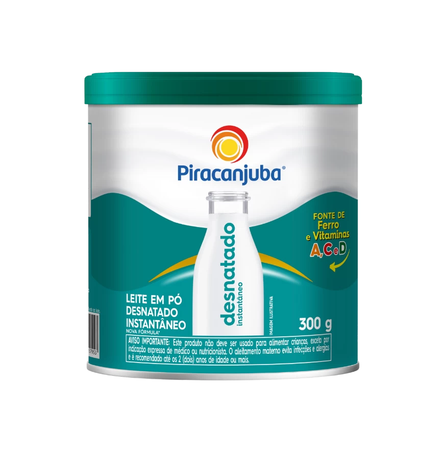 Leite em Pó Desnatado Instantâneo 300g - Piracanjuba