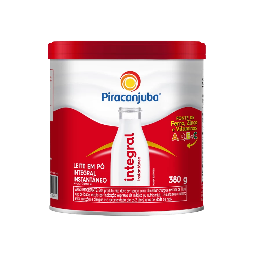 Leite em Pó Integral Instantâneo 380g - Piracanjuba