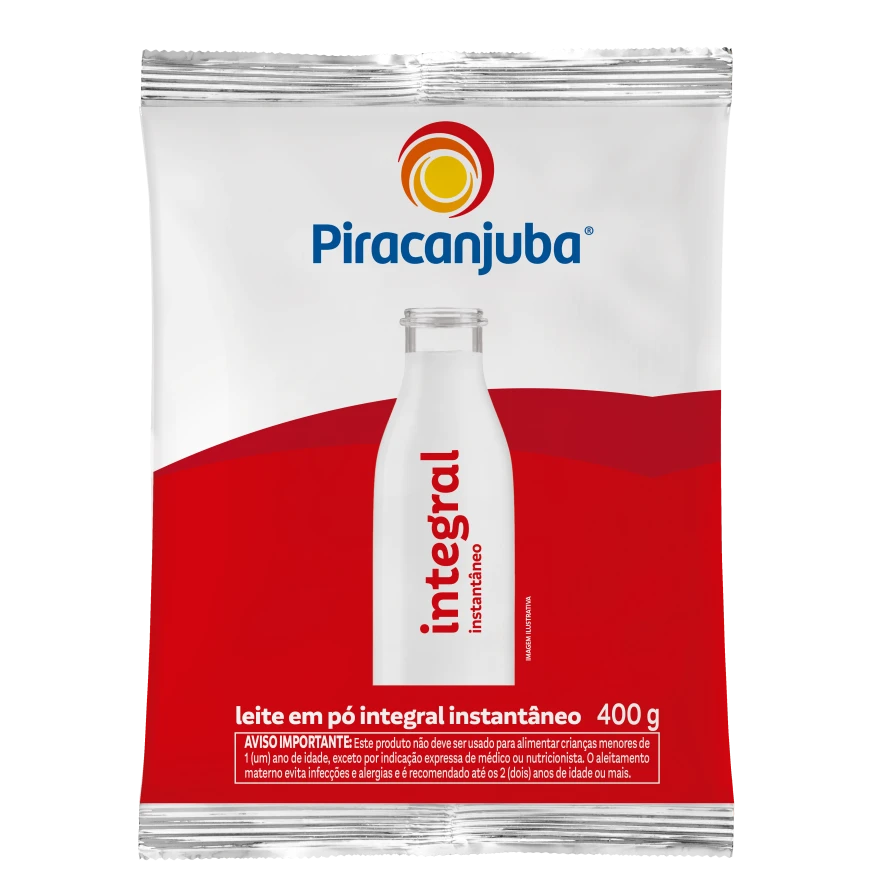 Leite em Pó Integral Instantâneo 400g - Piracanjuba