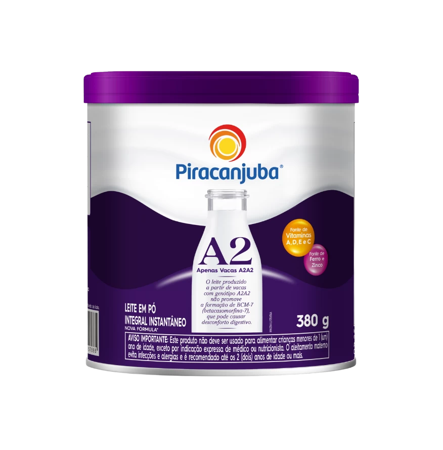 Leite em Pó Integral Instantâneo A2 380g - Piracanjuba