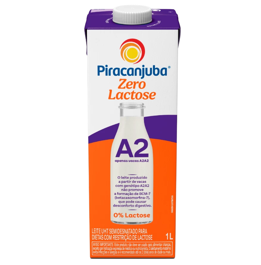 Leite Semidesnatado Zero Lactose A2 1L - Piracanjuba