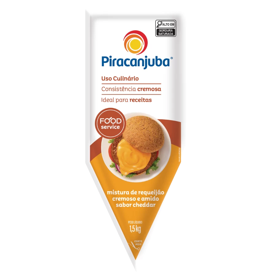 Mistura de Requeijão e Amido Sabor Cheddar 1,5kg - Piracanjuba
