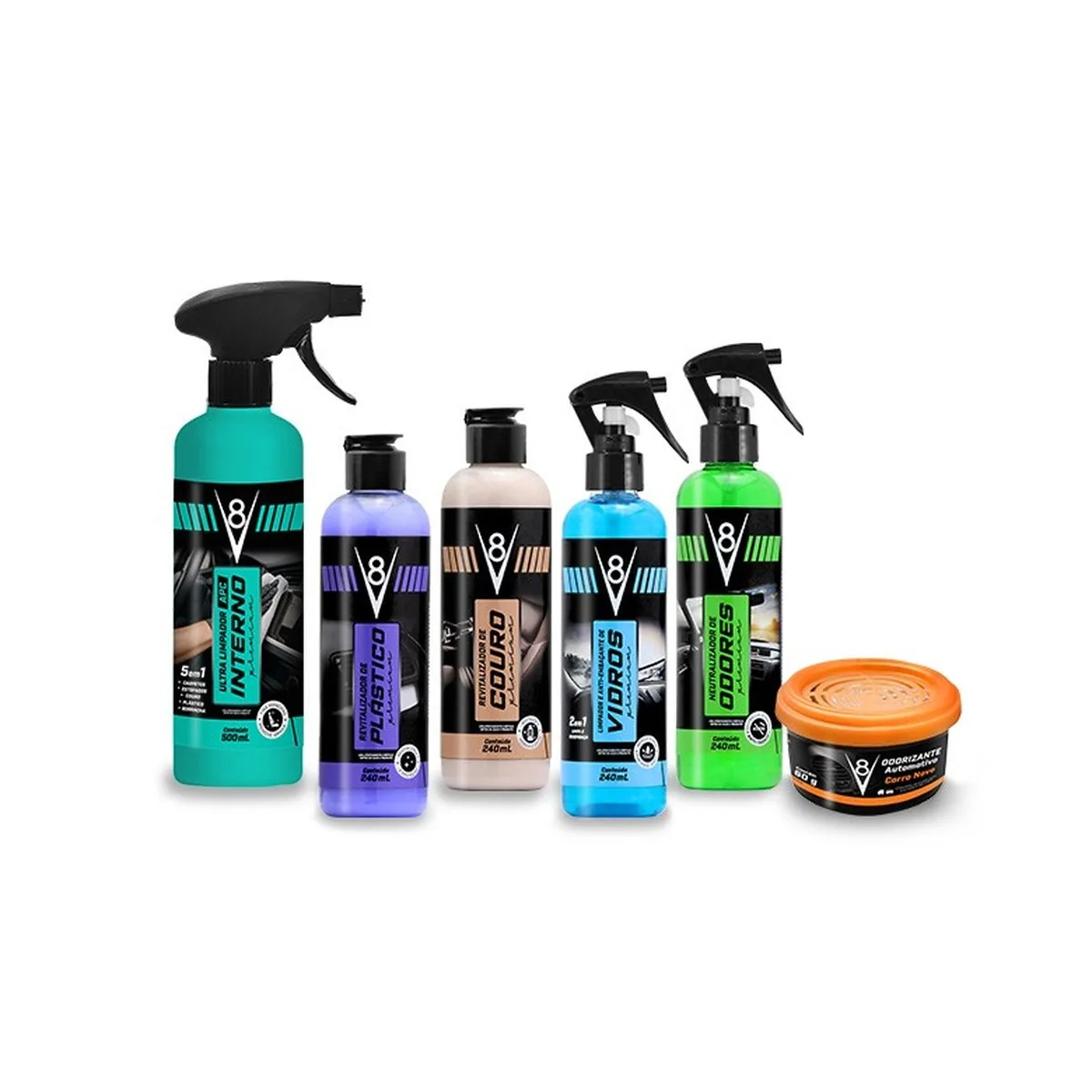KIT LIMPEZA PREMIUM INTERNA CARRO - V8 Autocare