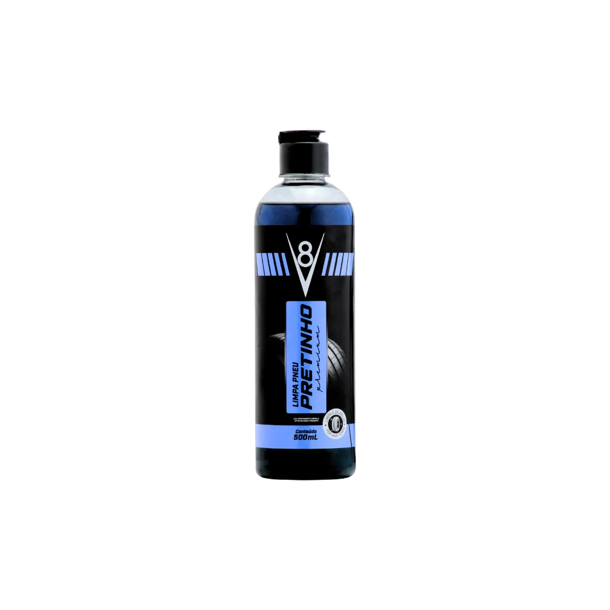 LIMPA PNEU PRETINHO 500ML - V8 Autocare