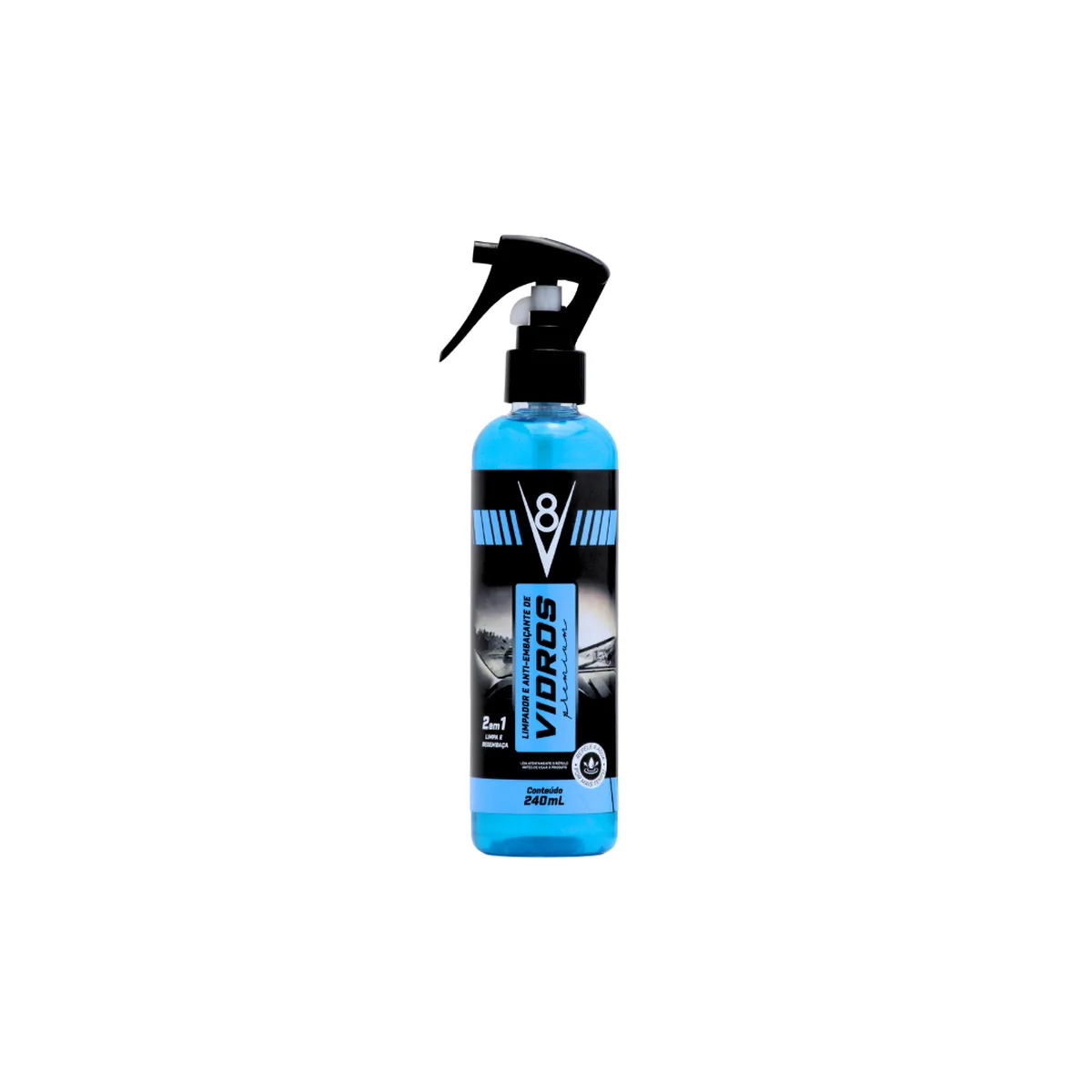 LIMPADOR E ANTI-EMBAÇANTE DE VIDROS 240ML - V8 Autocare
